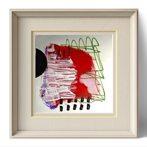 Abstract Red and Green Art - One of a Kind